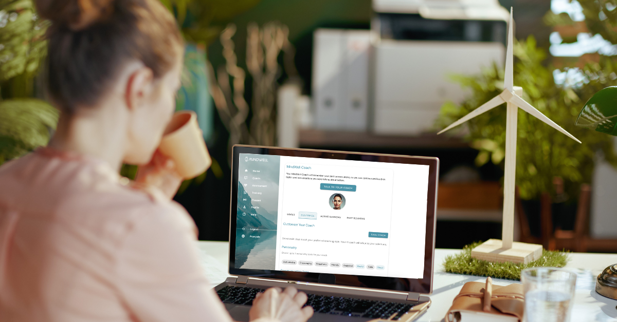 The MindWell Coach, an AI-powered tool trained on science-backed research, provides confidential, 24/7 support to help employees manage stress and improve focus.